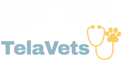 Logo for TelaVets in negative